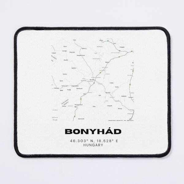 Item preview, Bonyhád Hungary City Map – Minimalist Black and White Design designed and sold by RM-Journey.