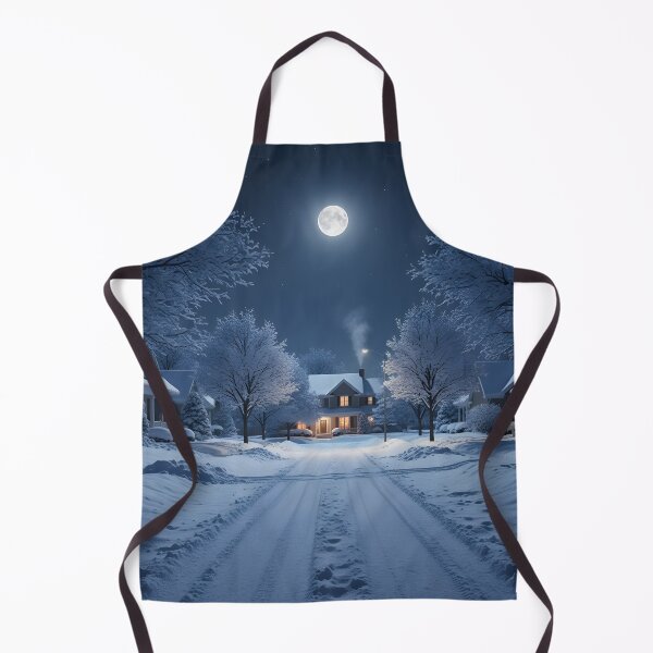 Item preview, Quiet Suburban Street Covered in Snow Under Full Moon designed and sold by homydesign.