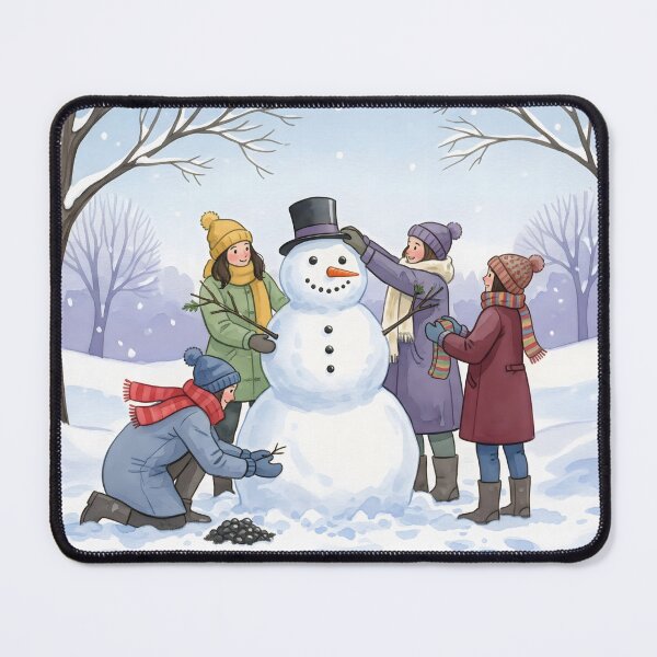 Item preview, Four Friends Building a Snowman in a Snowy Winter Park designed and sold by homydesign.