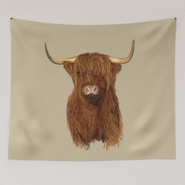 Item preview, Highland Cattle – Rustic Farmhouse Country Illustration designed and sold by MillvilleRidge.