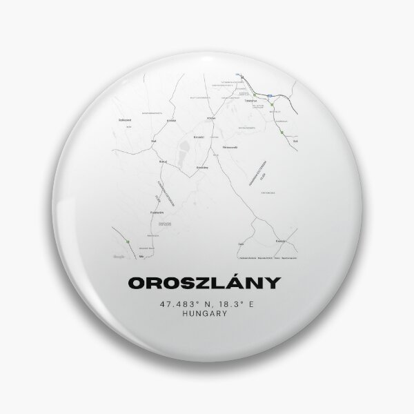 Item preview, Oroszlány Hungary Minimalist Map – Modern Black and White Print designed and sold by RM-Journey.