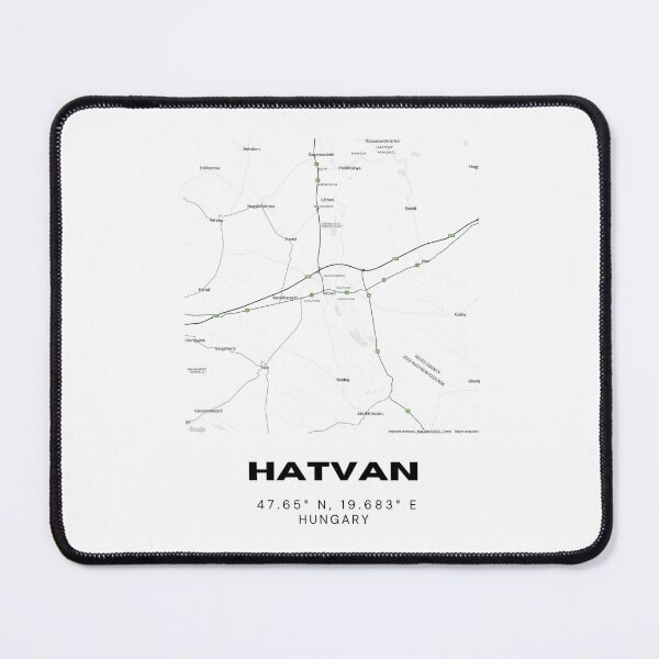 Item preview, Hatvan City Map – Hungary Minimalist Black & White Artwork designed and sold by RM-Journey.