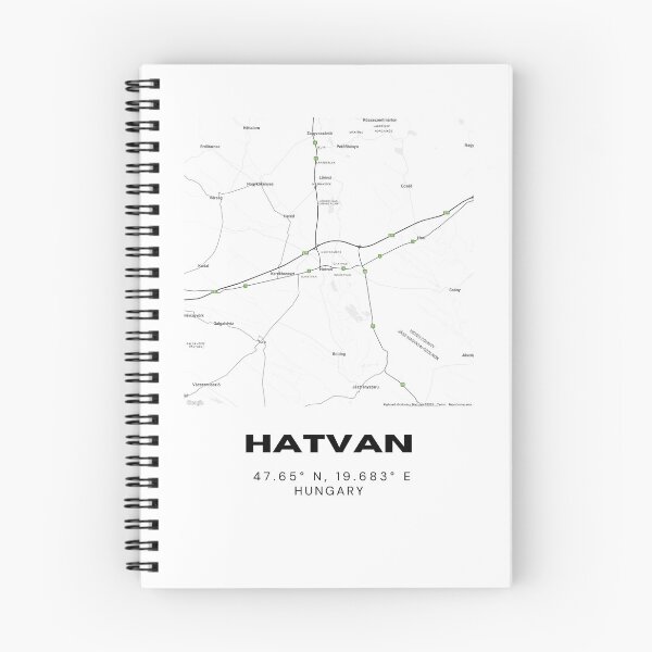 Item preview, Hatvan City Map – Hungary Minimalist Black & White Artwork designed and sold by RM-Journey.