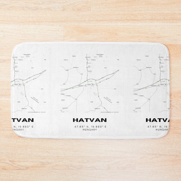 Item preview, Hatvan City Map – Hungary Minimalist Black & White Artwork designed and sold by RM-Journey.