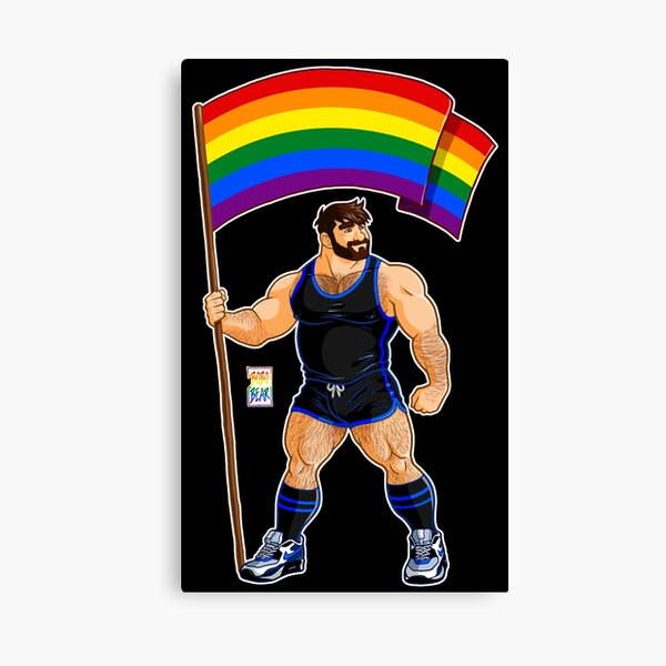 ADAM LIKES PRIDE FLAG - BLACK OUTFIT Canvas Print