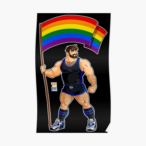 ADAM LIKES PRIDE FLAG - BLACK OUTFIT Poster