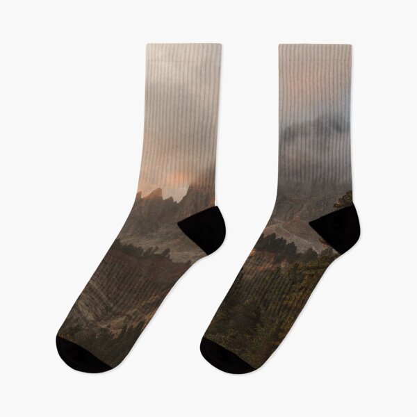 Item preview, Misty Mountain Sunrise Landscape, Dramatic Peaks and Forest View designed and sold by MastaStore.