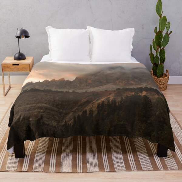 Item preview, Misty Mountain Sunrise Landscape, Dramatic Peaks and Forest View designed and sold by MastaStore.
