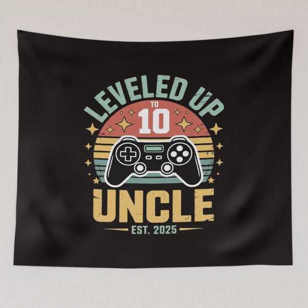 Item preview, Gaming Uncle Pregnancy Announcement For Soon To Be Uncle 2025 Promoted To Uncle Level Unlocked Black designed and sold by MelSurf.