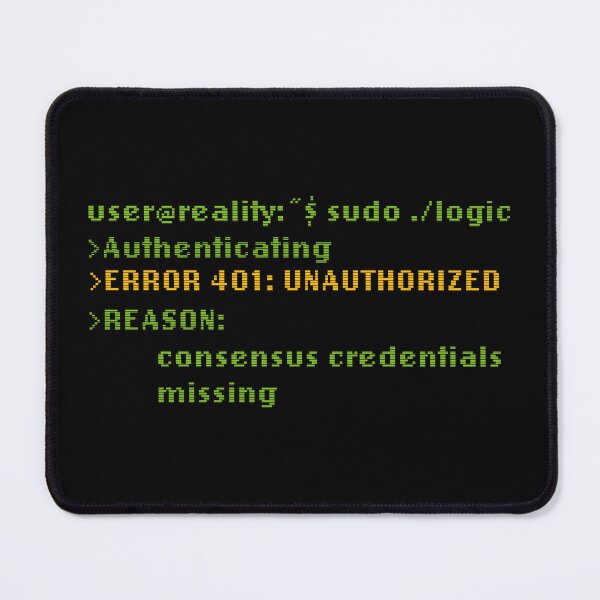Item preview, Sudo Logic - Retro Linux Terminal Error 401 Design designed and sold by CaptainSeren.