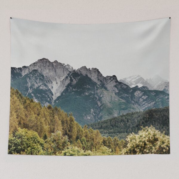 Item preview, Misty Mountain Sunrise Landscape, Dramatic Peaks and Forest View designed and sold by MastaStore.