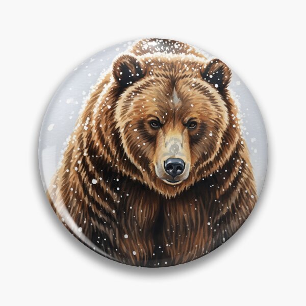 Item preview, Powerful Grizzly Bear Sitting in a Snowy Landscape designed and sold by homydesign.