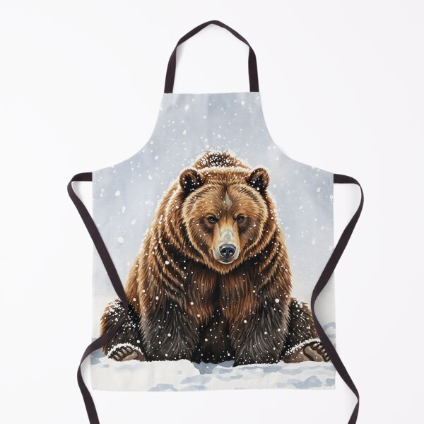 Item preview, Powerful Grizzly Bear Sitting in a Snowy Landscape designed and sold by homydesign.