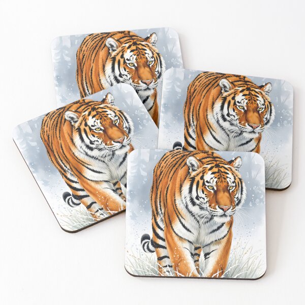 Item preview, Siberian Tiger Walking through the Snow in Watercolor designed and sold by homydesign.