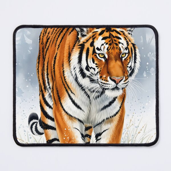 Item preview, Siberian Tiger Walking through the Snow in Watercolor designed and sold by homydesign.