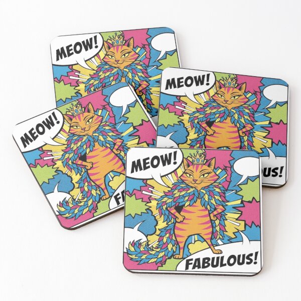 Item preview, Pop art cartoon illustration of a cat striking a super dramatic, fashion-forward pose.  designed and sold by zdzdesigner.