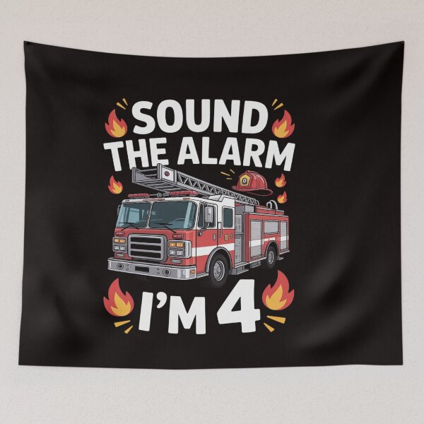 Item preview, Fire Truck 4th Birthday Boy Firefighter 4 Year Old designed and sold by ControlCenter.