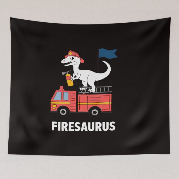 Item preview, Fire Fighter Saurus Firetruck Fireman Dinosaur T Rex designed and sold by ControlCenter.