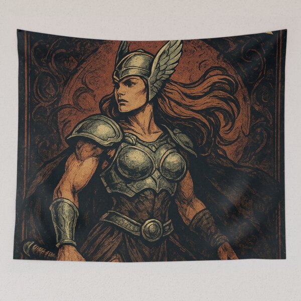 Item preview, Epic Valkyrie - Vintage Norse Warrior Poster designed and sold by JonelleTshirts.