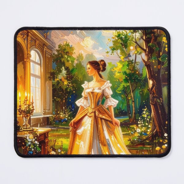 Item preview, Woman in Gold Ballgown Under Starry Skies designed and sold by brightmistart.