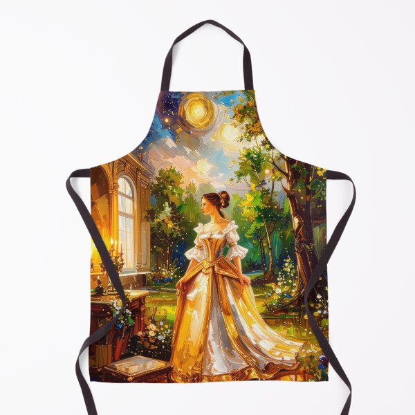 Item preview, Woman in Gold Ballgown Under Starry Skies designed and sold by brightmistart.