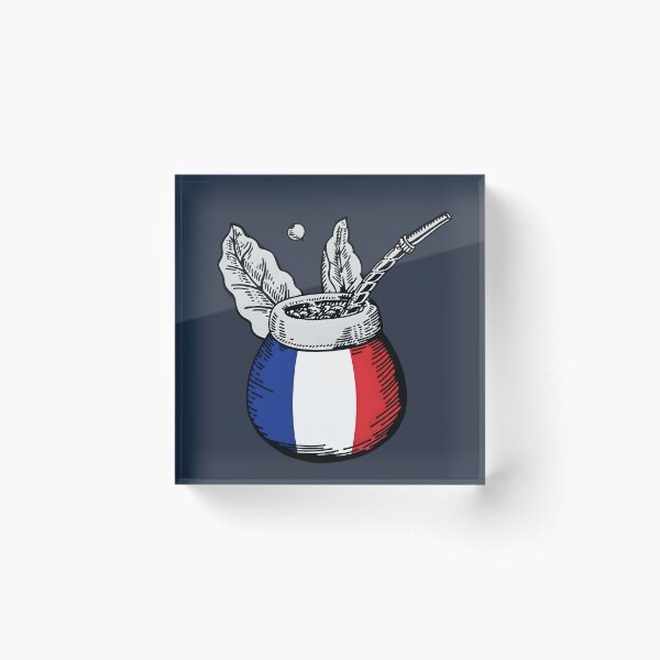 Item preview, Yerba Mate Matero with French Flag – Minimal Vintage Design designed and sold by flamini.