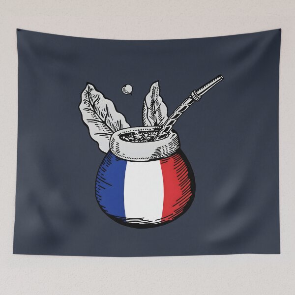 Item preview, Yerba Mate Matero with French Flag – Minimal Vintage Design designed and sold by flamini.