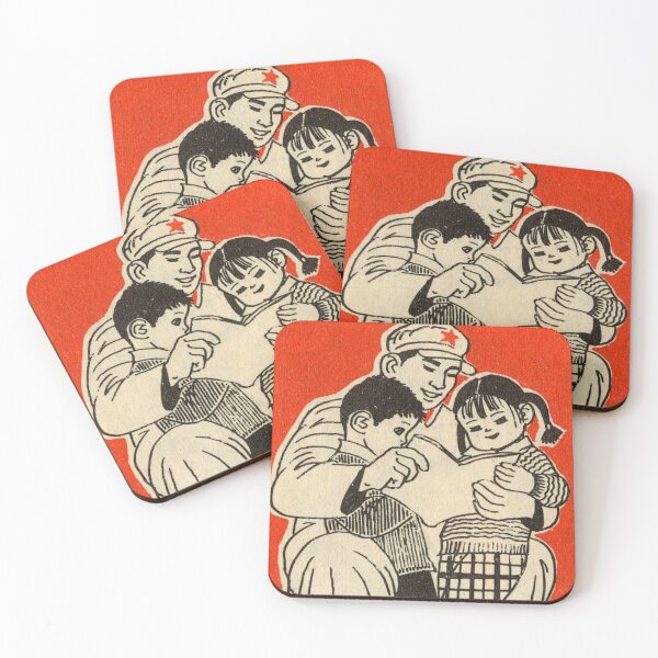Item preview, Vintage Chinese Propaganda Poster – Soldier Reading to Children designed and sold by FriendsClub.