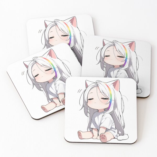 Item preview, Adorable Chibi Neko Girl – Sleepy Cute Anime Character designed and sold by Dyan4.