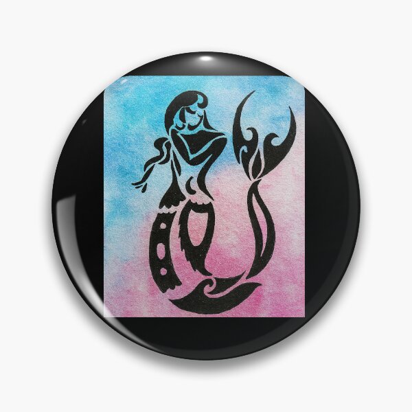 Item preview, Mermaid Silhouette on Watercolor designed and sold by BendyBeasts.