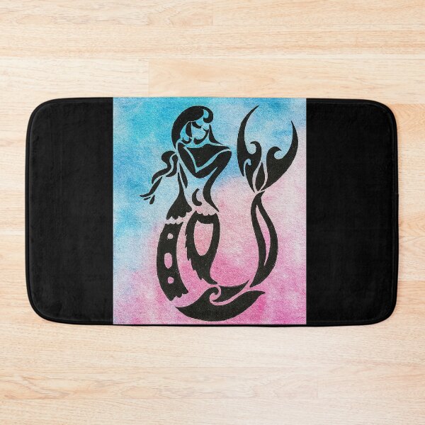 Item preview, Mermaid Silhouette on Watercolor designed and sold by BendyBeasts.
