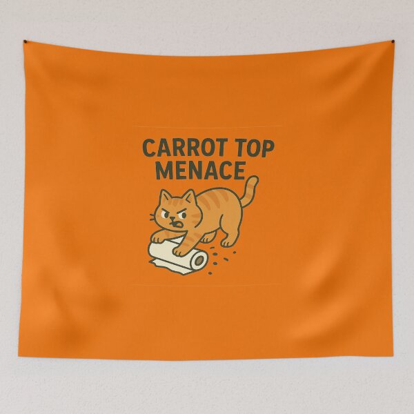 Item preview, Carrot Top Menace - Orange Ginger Cat designed and sold by CraftedHome.