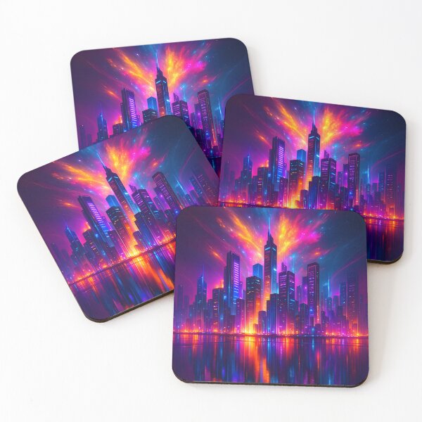 Item preview, Dopamine Burst Skyline – Neon City Explosion designed and sold by MrBunny_ART.