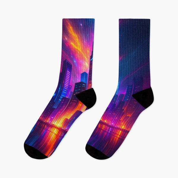 Item preview, Dopamine Burst Skyline – Neon City Explosion designed and sold by MrBunny_ART.