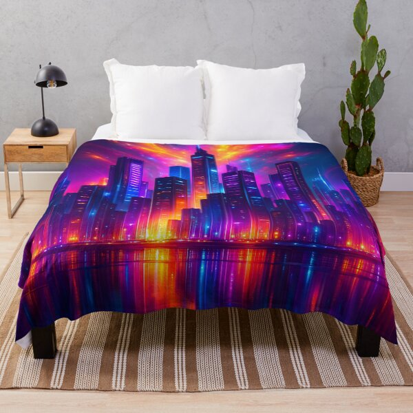 Item preview, Dopamine Burst Skyline – Neon City Explosion designed and sold by MrBunny_ART.