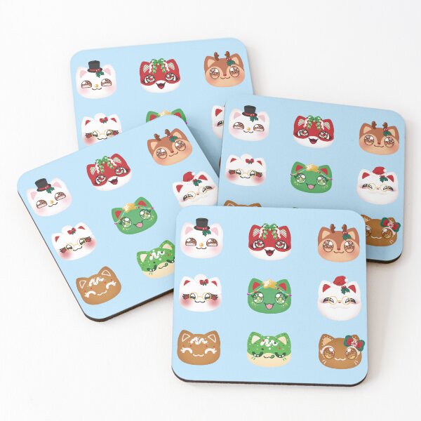 Item preview, Aphmau Christmas Holiday Meemeow Cat Pattern Powder Blue Variant Version 2 designed and sold by ACenturyMage.