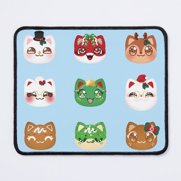 Item preview, Aphmau Christmas Holiday Meemeow Cat Pattern Powder Blue Variant Version 2 designed and sold by ACenturyMage.