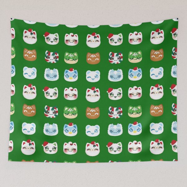 Item preview, Aphmau Christmas Holiday Meemeow Cat Pattern Green Variant Version 1 designed and sold by ACenturyMage.