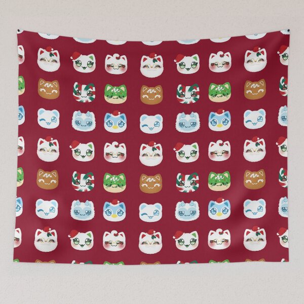 Item preview, Aphmau Christmas Holiday Meemeow Cat Pattern Deep Red Variant Version 1 designed and sold by ACenturyMage.