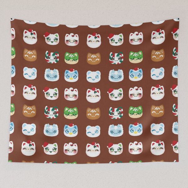 Item preview, Aphmau Christmas Holiday Meemeow Cat Pattern Chocolate Brown Variant Version 1 designed and sold by ACenturyMage.