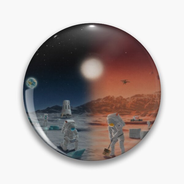 Item preview, Nerdy Colonize Mars Night and Day NASA Vintage Recruitment Poster designed and sold by MathWare MathClips.