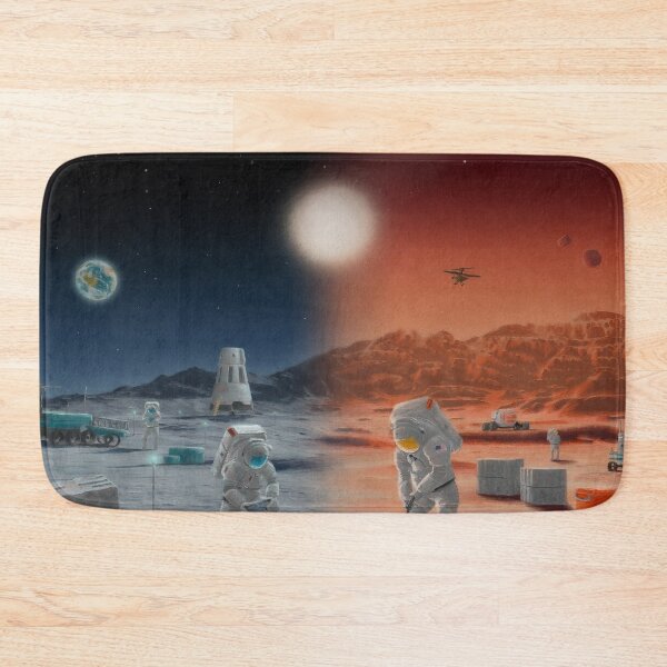 Item preview, Nerdy Colonize Mars Night and Day NASA Vintage Recruitment Poster designed and sold by MathWare MathClips.