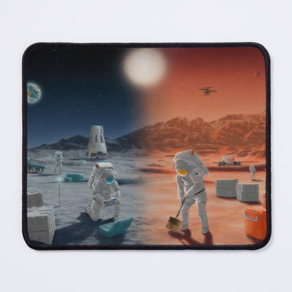 Item preview, Nerdy Colonize Mars Night and Day NASA Vintage Recruitment Poster designed and sold by MathWare MathClips.