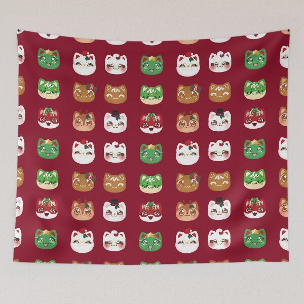 Item preview, Aphmau Christmas Holiday Meemeow Cat Pattern Deep Red Variant Version 2 designed and sold by ACenturyMage.