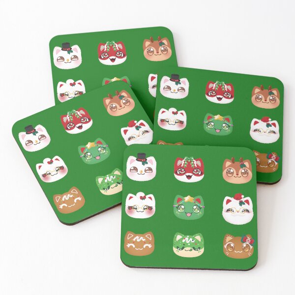 Item preview, Aphmau Christmas Holiday Meemeow Cat Pattern Green Variant Version 2 designed and sold by ACenturyMage.