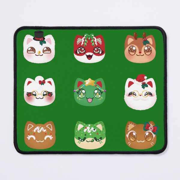 Item preview, Aphmau Christmas Holiday Meemeow Cat Pattern Green Variant Version 2 designed and sold by ACenturyMage.