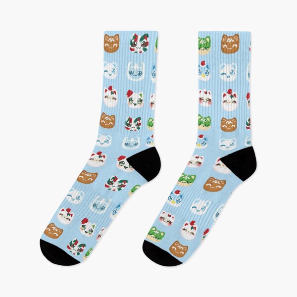 Item preview, Aphmau Christmas Holiday Meemeow Cat Pattern Powder Blue Variant Version 1 designed and sold by ACenturyMage.