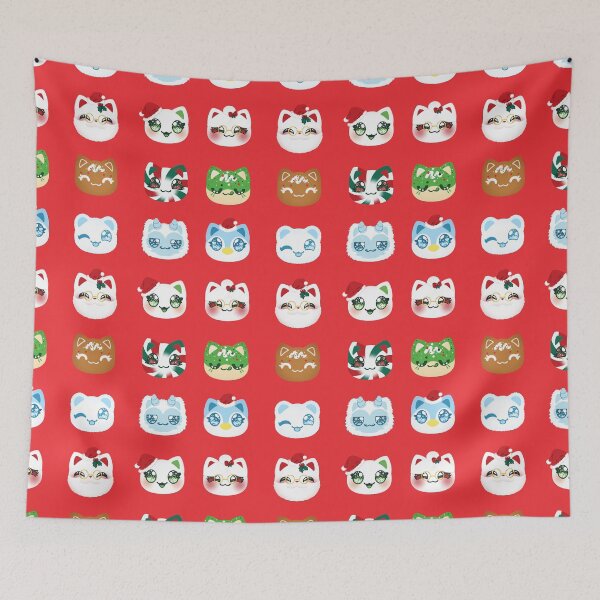 Item preview, Aphmau Christmas Holiday Meemeow Cat Pattern Red Variant Version 1 designed and sold by ACenturyMage.