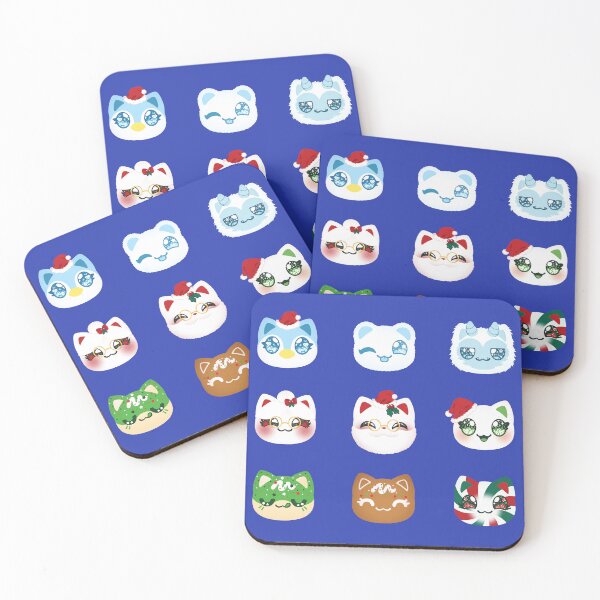 Item preview, Aphmau Christmas Holiday Meemeow Cat Pattern Cerulean Blue Variant Version 1 designed and sold by ACenturyMage.