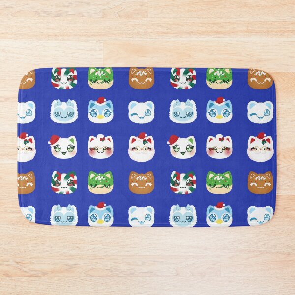 Item preview, Aphmau Christmas Holiday Meemeow Cat Pattern Cerulean Blue Variant Version 1 designed and sold by ACenturyMage.